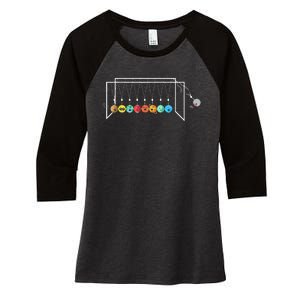 Funny Astrophysicist Planets Newton´S Cradle Women's Tri-Blend 3/4-Sleeve Raglan Shirt