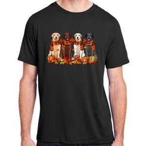 Fall Autumn Pumpkin Labrador Retriever Thanksgiving Dog Mom Adult ChromaSoft Performance T-Shirt