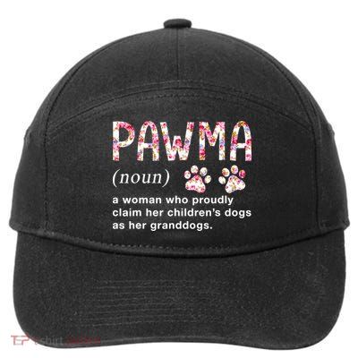 Floral Art Pawma Noun Definition Mama Grandma Dog Lovers TShirt 7-Panel Snapback Hat