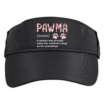 Floral Art Pawma Noun Definition Mama Grandma Dog Lovers TShirt Adult Drive Performance Visor