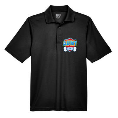 Funny Aunt Patrol Dog Mom Dad Men's Origin Performance Piqué Polo