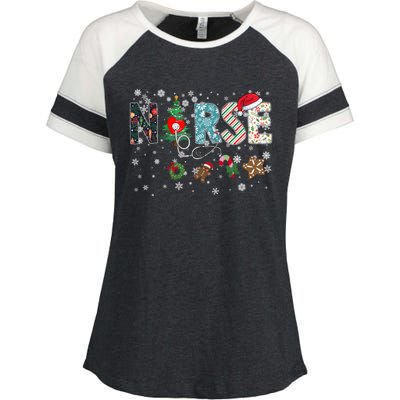 Festive And Proud: Nurse Rn Stethoscope Christmas Nurse Cute Gift Enza Ladies Jersey Colorblock Tee