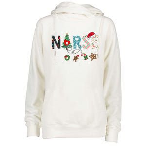 Festive And Proud: Nurse Rn Stethoscope Christmas Nurse Cute Gift Womens Funnel Neck Pullover Hood