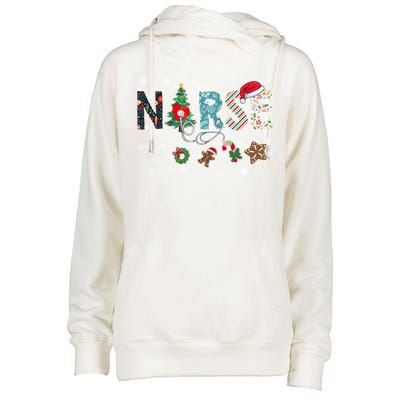 Festive And Proud: Nurse Rn Stethoscope Christmas Nurse Cute Gift Womens Funnel Neck Pullover Hood