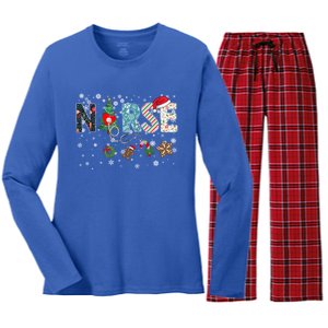 Festive And Proud: Nurse Rn Stethoscope Christmas Nurse Cute Gift Women's Long Sleeve Flannel Pajama Set 