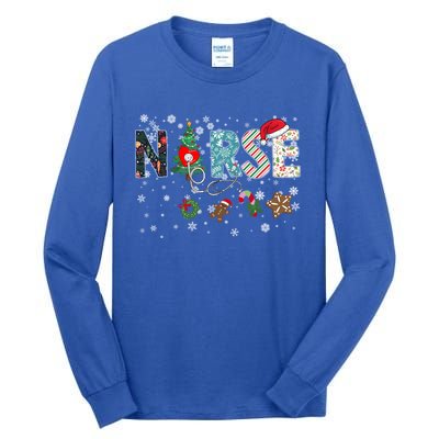 Festive And Proud: Nurse Rn Stethoscope Christmas Nurse Cute Gift Tall Long Sleeve T-Shirt