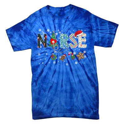 Festive And Proud: Nurse Rn Stethoscope Christmas Nurse Cute Gift Tie-Dye T-Shirt