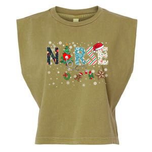 Festive And Proud: Nurse Rn Stethoscope Christmas Nurse Cute Gift Garment-Dyed Women's Muscle Tee