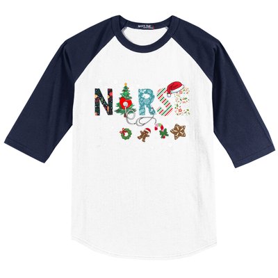 Festive And Proud: Nurse Rn Stethoscope Christmas Nurse Cute Gift Baseball Sleeve Shirt