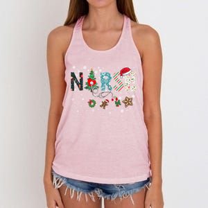 Festive And Proud: Nurse Rn Stethoscope Christmas Nurse Cute Gift Women's Knotted Racerback Tank