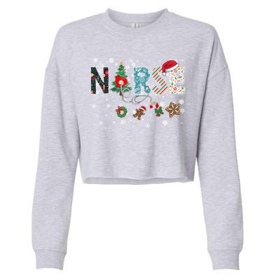 Festive And Proud: Nurse Rn Stethoscope Christmas Nurse Cute Gift Cropped Pullover Crew