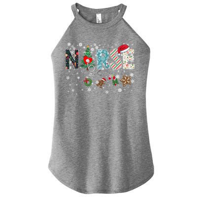 Festive And Proud: Nurse Rn Stethoscope Christmas Nurse Cute Gift Women's Perfect Tri Rocker Tank