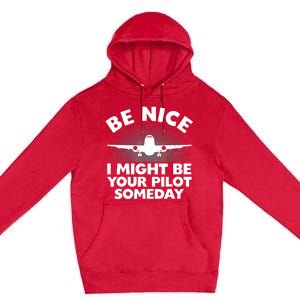 Funny Airline Pilot Art For Aviation Future Pilot Premium Pullover Hoodie