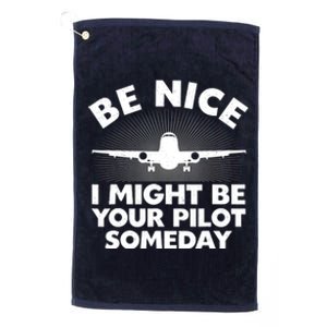 Funny Airline Pilot Art For Aviation Future Pilot Platinum Collection Golf Towel