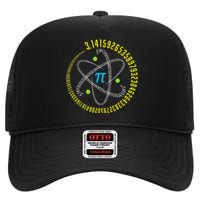 Funny Atom Pi Math Science STEM Gift 3.14 Pi Day Teacher High Crown Mesh Back Trucker Hat