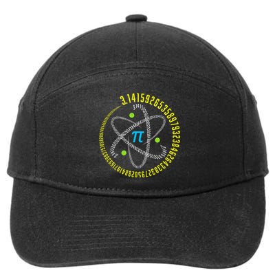 Funny Atom Pi Math Science STEM Gift 3.14 Pi Day Teacher 7-Panel Snapback Hat