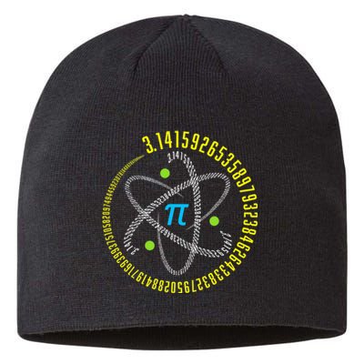 Funny Atom Pi Math Science STEM Gift 3.14 Pi Day Teacher Sustainable Beanie