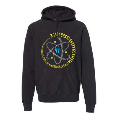 Funny Atom Pi Math Science STEM Gift 3.14 Pi Day Teacher Premium Hoodie