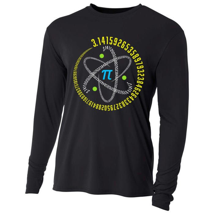 Funny Atom Pi Math Science STEM Gift 3.14 Pi Day Teacher Cooling Performance Long Sleeve Crew