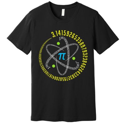 Funny Atom Pi Math Science STEM Gift 3.14 Pi Day Teacher Premium T-Shirt