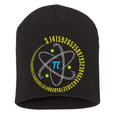 Funny Atom Pi Math Science STEM Gift 3.14 Pi Day Teacher Short Acrylic Beanie