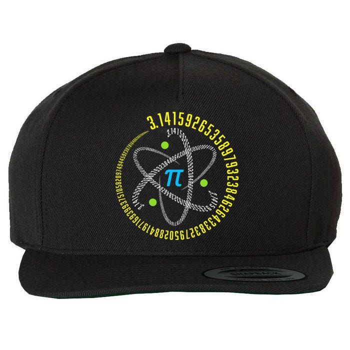 Funny Atom Pi Math Science STEM Gift 3.14 Pi Day Teacher Wool Snapback Cap