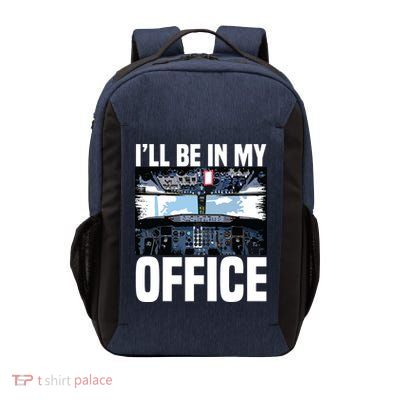 Funny Airplane Pilot Ill Be In My Office Airline Captain Vector Backpack