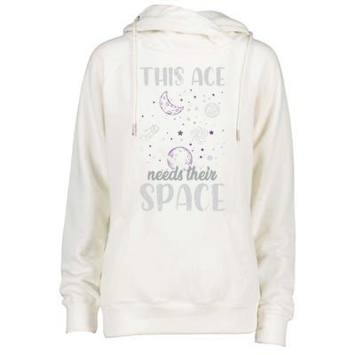 Funny Asexual Pride Outer Space Ace Asexuality Pride Asexual Funny Gift Womens Funnel Neck Pullover Hood