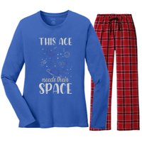 Funny Asexual Pride Outer Space Ace Asexuality Pride Asexual Funny Gift Women's Long Sleeve Flannel Pajama Set 