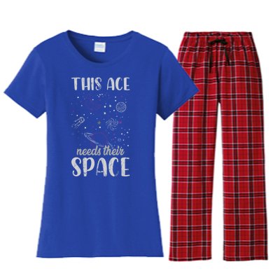 Funny Asexual Pride Outer Space Ace Asexuality Pride Asexual Funny Gift Women's Flannel Pajama Set