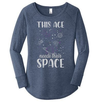 Funny Asexual Pride Outer Space Ace Asexuality Pride Asexual Funny Gift Women's Perfect Tri Tunic Long Sleeve Shirt