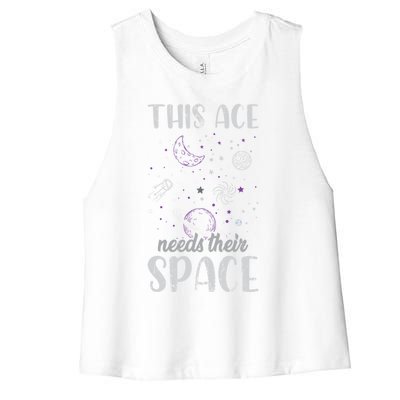 Funny Asexual Pride Outer Space Ace Asexuality Pride Asexual Funny Gift Women's Racerback Cropped Tank