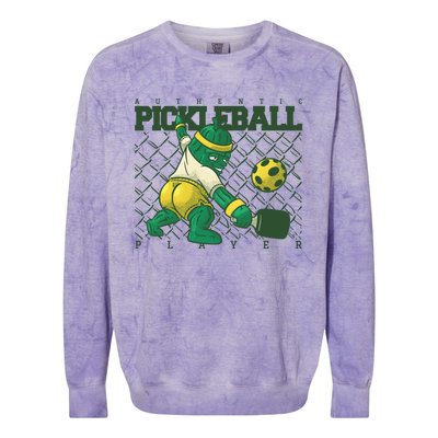 Funny Authentic Pickleball Sport Player Colorblast Crewneck Sweatshirt