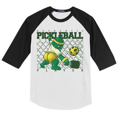 Funny Authentic Pickleball Sport Player Kids Colorblock Raglan Jersey