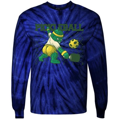 Funny Authentic Pickleball Sport Player Tie-Dye Long Sleeve Shirt