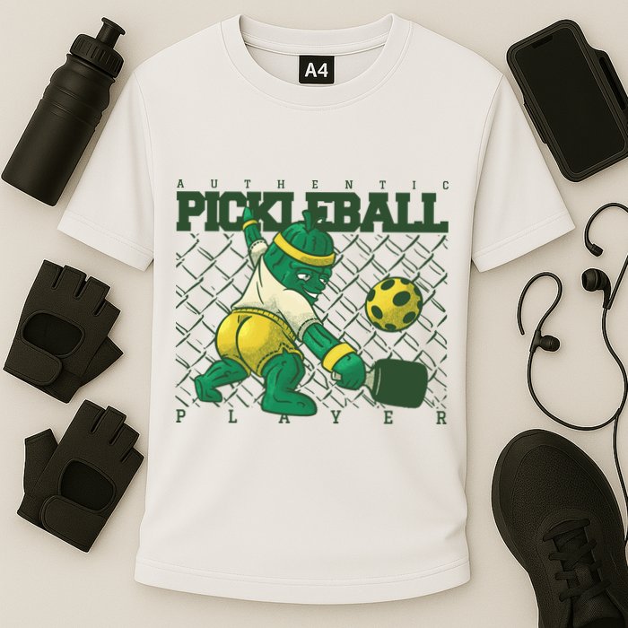 Funny Authentic Pickleball Sport Player Cooling Performance Crew T-Shirt