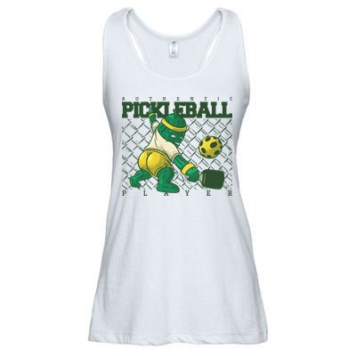 Funny Authentic Pickleball Sport Player Ladies Essential Flowy Tank