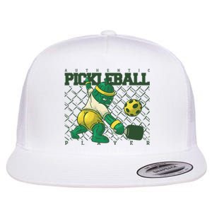 Funny Authentic Pickleball Sport Player Flat Bill Trucker Hat