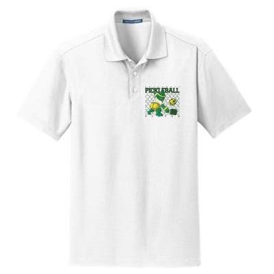 Funny Authentic Pickleball Sport Player Dry Zone Grid Polo