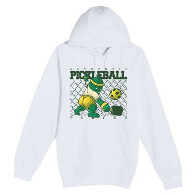 Funny Authentic Pickleball Sport Player Premium Pullover Hoodie