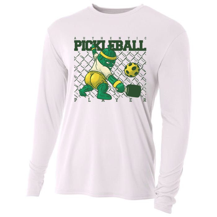 Funny Authentic Pickleball Sport Player Cooling Performance Long Sleeve Crew