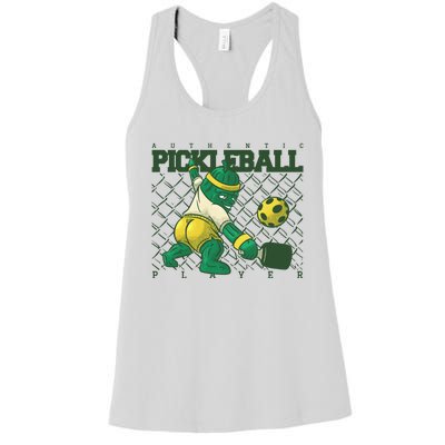 Funny Authentic Pickleball Sport Player Women's Racerback Tank