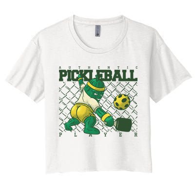 Funny Authentic Pickleball Sport Player Crop Top