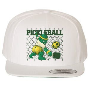 Funny Authentic Pickleball Sport Player Wool Snapback Cap