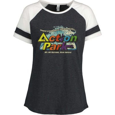 Funny Action Park New Jersey 1978 Vintage Enza Ladies Jersey Colorblock Tee