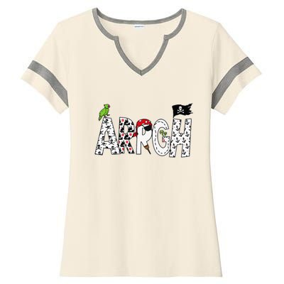 Fun Arrgh Pirate Style Pirate Costume Argh Pirate Ladies Halftime Notch Neck Tee