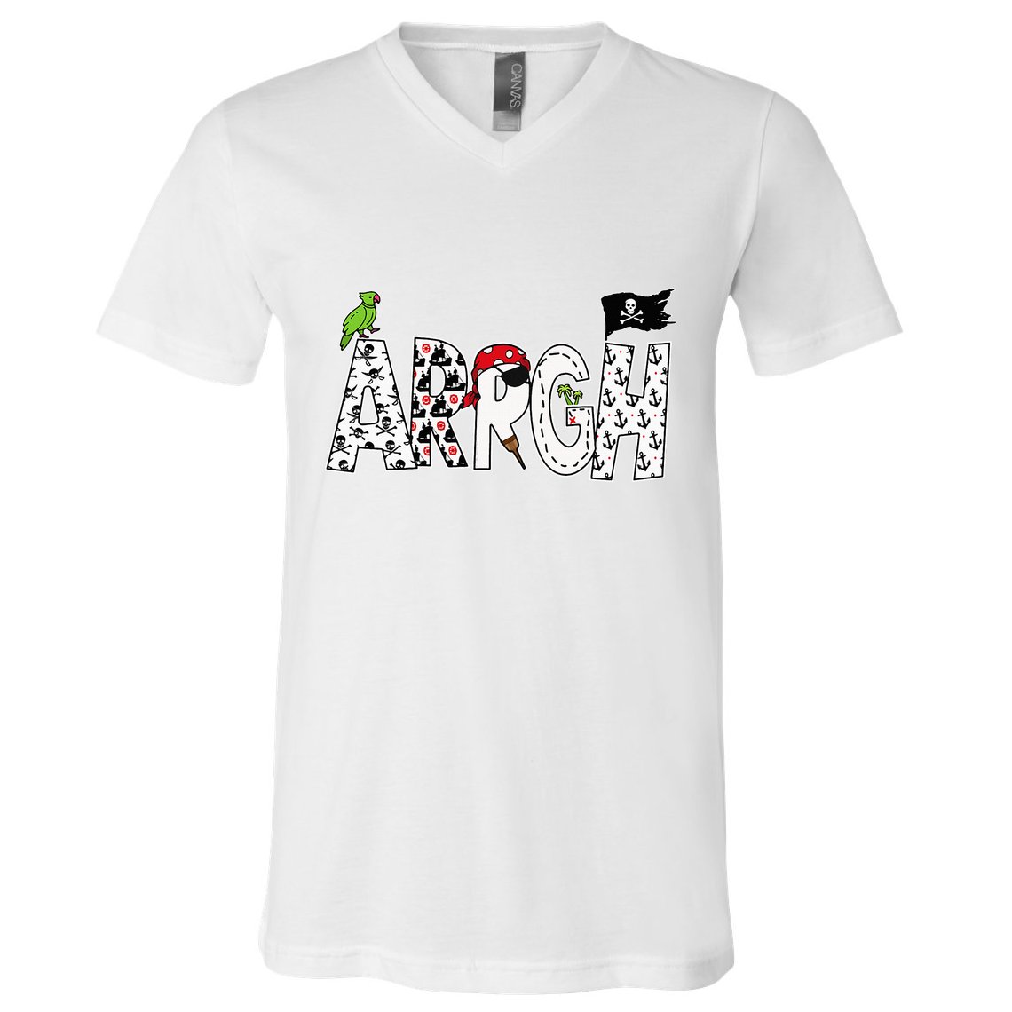 Fun Arrgh Pirate Style Pirate Costume Argh Pirate V-Neck T-Shirt