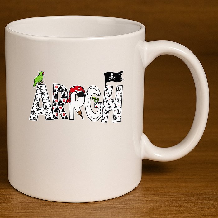 Fun Arrgh Pirate Style Pirate Costume Argh Pirate 11oz C Handle Ceramic Mug
