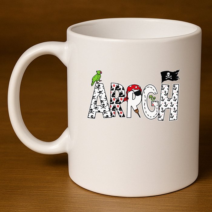 Fun Arrgh Pirate Style Pirate Costume Argh Pirate 11oz C Handle Ceramic Mug