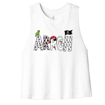 Fun Arrgh Pirate Style Pirate Costume Argh Pirate Women's Racerback Cropped Tank